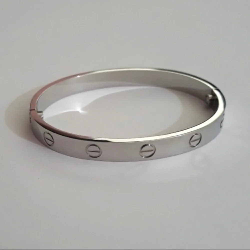 Generic Clip On Screw Bangle Bracelet in Silver